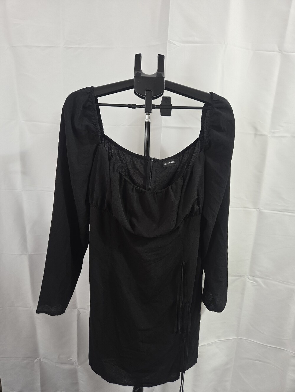 PrettyLittleThing Black Plus Size 22 Black Dress Long Sleeves